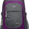 ProEtrade Backpack Bookbag for College Sturdy Travel Business Hiking Fit Laptop Up to 15.6 Inch Multi Compartment Gifts for Men Women Night Light Reflective (Purple A)