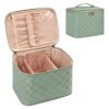OCHEAL Makeup Bag,Large Travel Makeup Bag Organizer Cosmetic Bags for Women Washable Make Up Bag Makeup Organizer Case with Dividers - Large,Embossed Rhombus Green