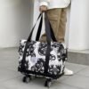 Radefasun Travel Tote Bags with Trolley Sleeve Expandable Extra Waterproof Oxford Duffel Bag with Wheels Lightweight Traveling Foldable Suitcase 45x24x75cm Black Elephant - Image 4