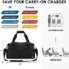 For Spirit Airlines 18x14x8 Personal Item Bag Travel Duffel Bag Underseat Carry-on Luggage with TSA Approved Quart Size Bag & Shoes Bag, Weekender Overnight Bag for Women (Black) - Image 2