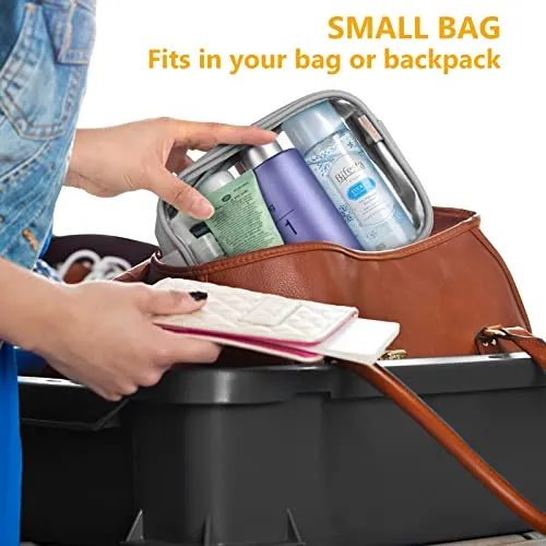 GAGAKU 2pcs Clear Toiletry Bag TSA Approved Travel Toiletry Bags Liquid Bag with Handle Strap, Waterproof Transparent Makeup Cosmetic Bags for Women Men - Gray - Image 5