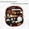 ALEXTINA Large Capacity Travel Cosmetic Bag - Portable Makeup Bags for Women Waterproof PU Leather Checkered Makeup Organizer Bag with Dividers and Handle,Toiletry Bag for Cosmetics - Image 3