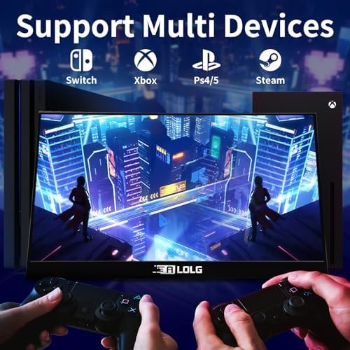 ALOLG Portable Monitor 17.3 Inch with 60HZ FHD 1080P Display,USB-C and HDMI Inputs, Ultra-Slim IPS Panel with HDR and Premium Smart Cover & Speakers-Compatible with Laptop,PC,Phone,PS5,Switch - Image 3