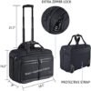 KROSER Rolling Laptop Bag Premium Rolling Briefcase Fits Up to 17.3 Inch Laptop Water-Repellent Overnight Rolling Computer Bag with RFID Pockets for Travel/Business/Men/Women-Black - Image 2