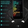 AMORNO Foldable Bluetooth Headphones, Wireless Neckband Sports Headset with Retractable Earbuds, Sweatproof Noise Cancelling Stereo Earphones with Mic (Black) - Image 3