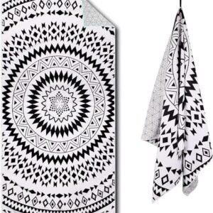 Sand Free Microfiber Beach Towels for Adults – Quick Fast Dry Travel Swim Pool Camping Essentials Beach Oversized Accessories Resistant Lightweight Compact Packable Must Haves Items Gifts Family Circl