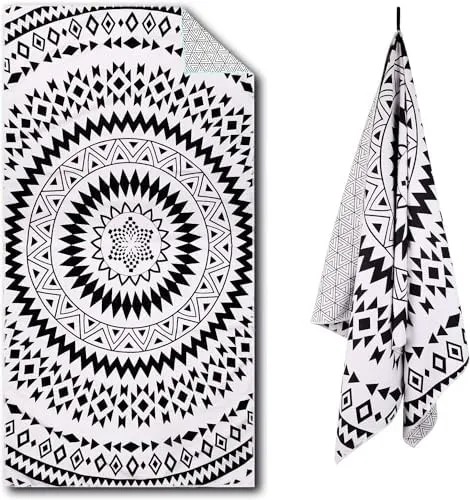 Sand Free Microfiber Beach Towels for Adults – Quick Fast Dry Travel Swim Pool Camping Essentials Beach Oversized Accessories Resistant Lightweight Compact Packable Must Haves Items Gifts Family Circl