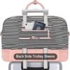 Weekender Bags for Women, Large Overnight Bag Canvas Travel Duffel Bag Carry On Tote with Shoe Compartment 21" 3Pcs Set - Image 4