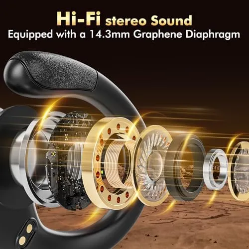 Wireless Earbuds Bluetooth Headphones 80hrs Playback Ear Buds IPX7 Waterproof&Power Display with ENC Noise Canceling Mic Over-Ear Stereo Bass Earphones with Earhooks for Sports/Workout/Running - Image 3