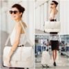 ETRONIK Rolling Duffle Bag with Wheels, 21-inch Flight Approved Travel Duffle Bag with Wet Pocket & Shoe Compartment, Carry On Luggage 22x14x9 Airline Approved, Beige - Image 7