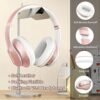 Wireless Bluetooth Headphones Over Ear 65H Playtime HiFi Stereo Headset with Microphone and 6EQ Modes Foldable Bluetooth V5.3 Headphones for Travel Smartphone Computer Laptop Rose Gold - Image 4