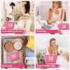 SOIDRAM 2PCS Initial Makeup Bag Personalized Cosmetic Bag Preppy Makeup Pouch Checkered Letter Patch Makeup Bag Makeup Brushes Aesthetic Accessories Storage Bag for Women (Letter M) - Image 6