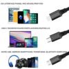 3 Pack 3 in 1 Multi USB Retractable Charger Cable,Fast Multiple Charging Cord Adapter with iOS/USB-C/Micro-USB Port Adapter, Compatible with Cell Phones Tablets Universal Use - Image 2
