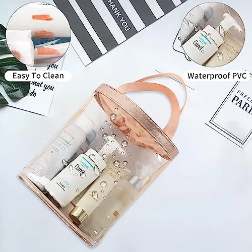 Clear Makeup Bag, Travel Toiletry Bag for Women, TSA Approved Toiletry Bag, Waterproof Clear bag Cosmetic Pouch,Transparent Makeup Organizer, Carry on Airport Airline Compliant - Image 4