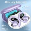 Wireless Earbuds Bluetooth Headphone Sport, Bluetooth 5.3 Earbud 3D HiFi Stereo Over Ear Buds, 48Hrs Earhooks Earphone with Noise Cancelling Mic, IP7 Waterproof Headset for Workout/Running/Gym, Purple - Image 4
