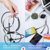 3 Pack 3 in 1 Multi USB Retractable Charger Cable,Fast Multiple Charging Cord Adapter with iOS/USB-C/Micro-USB Port Adapter, Compatible with Cell Phones Tablets Universal Use - Image 4