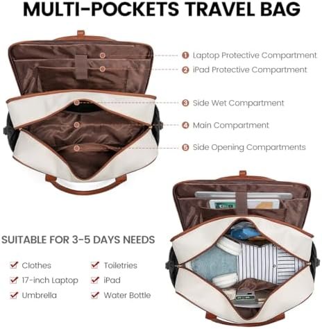 LOVEVOOK Weekender Travel Duffel Bag with Laptop Compartment, Personal Item Duffle Bags for Women, Overnight Bag with Toiletry Bag, Yoga Gym Bag with Wet Pocket, Hospital Bag for Labor and Delivery - Image 3