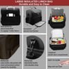 Dual Compartment Lunch Bag, Large Insulated Leakproof Cooler Tote with Shoulder Strap & Luggage Trolley Sleeve for Men & Women Lunch Box, Work, Picnic -Black - Image 4