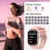 Smart Watch (Answer/Make Calls), 1.85" Smart Watches for Men Women 110+ Sport Modes Fitness Tracker with Sleep Heart Rate Monitor, Pedometer, IP68 Waterproof Fitness Watch for iOS Android Gold Pink - Image 4