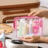 3Pcs TSA Approved Toiletry Bag, Clear Travel Toiletry Bag, Clear Makeup Bag, Waterproof Travel Makeup Cosmetic Bag, Carry On Airport Airline Quart Size Travel Bag for Women Men (Pink) - Image 5