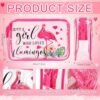 Cunno 6 Pcs Flamingo Clear Makeup Bags for Women, Preppy Cosmetic Bags with Zipper Pink Smile Lightning Summer Transparent PVC Waterproof Travel Toiletry Organizer for Girls(Flamingo Style) - Image 2