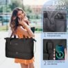 Travel Duffel Bags for Women Waterproof Weekender Overnight Bag Gym Tote Bag with Shoe Compartment and Wet Pocket Weekend Carry on Duffle Bag with USB Charging Port, Black - Image 5
