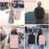 Travel Backpack, Peraonal Item Carry on Backpack Women Airline Approved Carry-ons, Waterproof College Backpack, Business Work Hiking Casual Bag, Fits 16" Laptop, Pink - Image 8