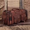Handmade Vintage Travel Luggage 30 Inch Duffel Gym Sports Bag Weekender Travel Overnight Carry One Duffel Bag For Men (30 inch large) - Image 7