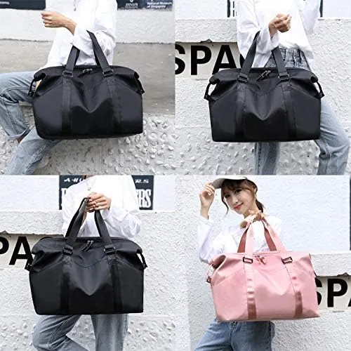 Forestfish Duffel Bags Traveling With Trolley Sleeve, Gym Bag Weekender Bags For Women, Black - Image 4