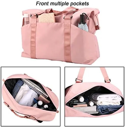 Forestfish Duffel Bags Traveling With Trolley Sleeve, Gym Bag Weekender Bags For Women, Black - Image 7