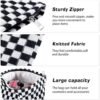 3Pcs Checkered Makeup Bag for Women Large Medium Small Blue Cosmetic Bag Set Travel Makeup Pouch for Purse Zipper Toiletry Organizer Cute Kawaii Aesthetic Trendy Travel Essentials Accessories - Image 5