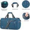 WANDF Foldable Duffel Bag 40L with Shoes Compartment, Overnight Weekender Travel Duffle for Men Women Water-proof & Tear Resistant (Blue) - Image 5