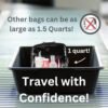 BORSALI TSA-Approved Quart-Sized Bag for Carry-On Travel - One (1) Quart Clear Toiletires, Cosmetic and 3-1-1 Liquids Toiletry Bag - White - Image 2