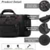 Felipe Varela Duffle Bag for Men, Canvas Expandable Duffel Bag for Travel, Mens Carry On Luggage Bag Traveling Weekender Gym Overnight Bags for Airplanes, Black - Image 3