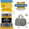 Carry on Bag Underseat for Airplane with Wet Pocket Spirit Airlines Personal Item Bag 18x14x8 Travel Duffel Bag Weekender Overnight for Women and Men (Grey) - Image 2