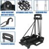 Folding Hand Truck, Expandable Light Weight Luggage Cart with 2 Wheels, Free Bungee Cord and Storage Bag, Aluminium Foldable Trolley for Travel, Shopping，Moving, Office - Image 3