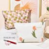 2 Pieces Makeup Bag Large Floral Cosmetic Bag Pink White Capacity Canvas Travel Toiletry Bag Organizer Cute Makeup Brushes Aesthetic Accessories Storage Bag for Women - Image 2