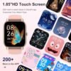 Smart Watch (Answer/Make Calls), 1.85" Smart Watches for Men Women 110+ Sport Modes Fitness Tracker with Sleep Heart Rate Monitor, Pedometer, IP68 Waterproof Fitness Watch for iOS Android Gold Pink - Image 2