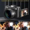 2024 Upgrade VJIANGER Digital Camera for Photography 4K 48MP Vlogging Camera for YouTube with WiFi, 180 Degree Flip Screen, 16X Digital Zoom, 52mm Lens, 2 Batteries, 32GB TF Card(W02-Black35) - Image 5