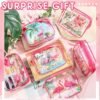 Cunno 6 Pcs Flamingo Clear Makeup Bags for Women, Preppy Cosmetic Bags with Zipper Pink Smile Lightning Summer Transparent PVC Waterproof Travel Toiletry Organizer for Girls(Flamingo Style) - Image 5