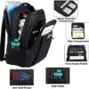 Travel Laptop Backpack, College Laptop Backpack, TSA Airline Approved Business Anti Theft Durable Computer Backpack with USB Charging Port, Water Resistant Work Bag Fits 15.6 Inch Laptop, Black - Image 4