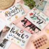 Chunful 12 Pcs Beach Makeup Bag Summer Beach Themes Cosmetic Bag Bulk Portable Essentials Kit Survival Kit Bag Flamingo Palm Leaves Cosmetic Pouch with Zipper for Women Travel Accessories (Beach) - Image 7