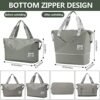FIORETTO Womens Expandable Travel Bag Duffle Bag with Laptop Compartment, Water Resistant Gym Bag Weekend Bag Overnight Hospital Bag Holdall with Wet Pocket Grey - Image 2