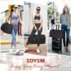 Gym Bag for Women, 40L Duffle Bag with Toiletry Bag Waterproof Weekender Carry On Bag with Shoe Compartment & Wet Pocket for Sports Yoga Travel, Black - Image 7