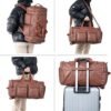 Duffel Backpack with Shoe Pouch, Waterproof Sports Duffel Bags Gym Bag Backpack Overnight Bag Carry on Bag Weekender Bag for Men Women-Brown - Image 7