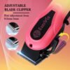 EaseWiz Professional Hair Clippers for Men, Cordless Barber Clippers for Hair Cutting Kit, Mens Hair Clippers for Barber Kit, 6800RPM (Pink&Yellow) - Image 8