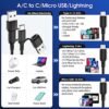 6 in 1 Multi Charging Cable [3Pack 4FT] Multi Charger Cable Nylon Braided Multi Fast Charging Cord USB A/C to Phone USB C/Micro USB/i-P Connector Universal Multiple Phone Charger Cable for Cell Phones - Image 2