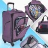 BAGSMART Expandable 20 inch Carry on Luggage Airline Approved, Lightweight Carry on Suitcase with Spinner Wheels, Family Travel Suitcase Set with Duffle Bag - Violet - Image 3