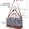 Inspack Duffle Bag with Shoe Compartment and Toiletry Bag for Women/Men, 45L Gym Sports Bags with Trolley Sleeve, 22x14x9 Weekender/Carry on/Travel Tote/Duffel/Overnight Bags（Blue-White Stripe） - Image 2