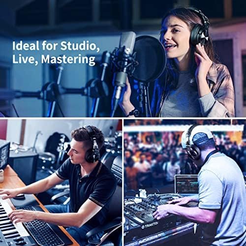 OneOdio A71 Hi-Res Studio Recording Headphones - Wired Over Ear Headphones with SharePort, Professional Monitoring & Mixing Foldable Headphones with Stereo Sound (Black) - Image 7